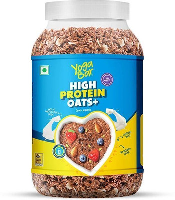 Yogabar High Protein Oats 1kg Jar Choco Almond|20g Protein with Probiotics&Omega-3 Jar(1 kg)
