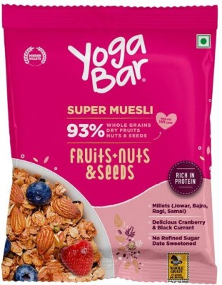 Yogabar Fruit + Nuts & Seeds Muesli, Super Save Pack, Wholegrain Breakfast, High Fiber Pouch(40 g)