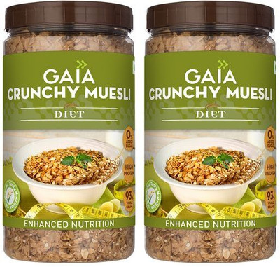 GAIA Muesli Diet Sugar Free (Pack of 2) Plastic Bottle(2 x 1 kg)