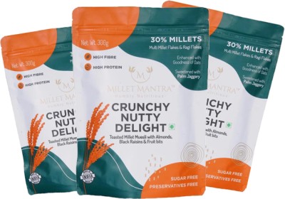 Millet Mantra by Millet Mantra crunchy nutty pack of 3 with papaya & pineapple Pouch(300 g)