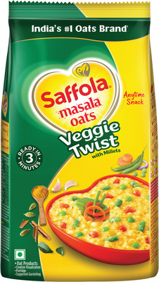 Saffola by Saffola Masala Oats,Veggie Twist |Anytime Snack |Ready in 3 mins |No added preservatives Pouch(750 g)