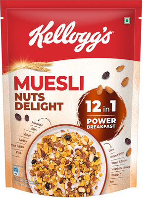 Kellogg's Nuts Delight, 12-in-1 Power Breakfast, India No.1 Muesli Cereal Pouch(500 g)