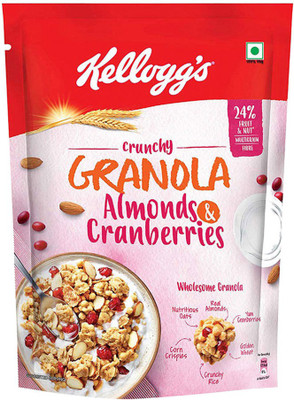 Kellogg's Granola Muesli Almonds & Cranberries ;Baked Multigrain Cereal Healthy Breakfast Pouch(460 g)