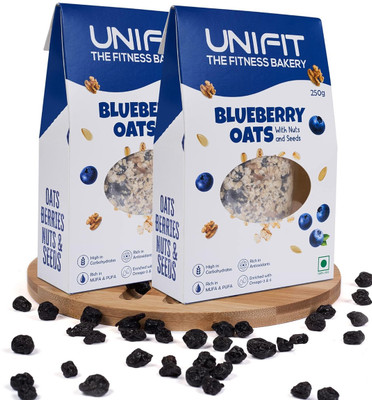 Unifit Blueberry Oats Healthy Breakfast High Fiber Rolled Oat Nuts, Seeds & Walnut Box(2 x 250 g)