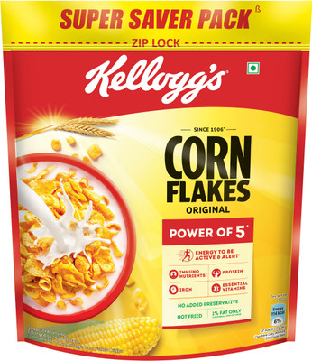 Kellogg's Corn Flakes Original, Power of Energy, Protein, Iron, Calcium & Vitamins, Cereal Pouch(900 g)