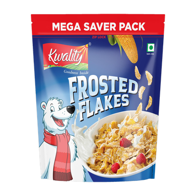 Kwality Frosted Flakes, Made with Golden Corns, Vitamins & Proteins, Breakfast cereals Pouch(1000 g)