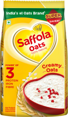 Saffola Rolled Oats,Creamy 100% Natural, High Protein & Fibre, Healthy Cereal, Pouch(500 g)