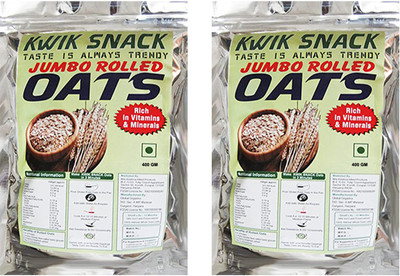 kwik snack by KWIK SNACK COMBO PACK OF 2 JUMBO ROLLED OATS Pouch(2 x 400 g)