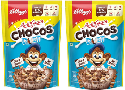 Kellogg's by NA WHOLEGRAIN Chocos DUET Breakfast Cereal for Kids DOODH KA SOLID DOST Pouch(2 x 374 g)