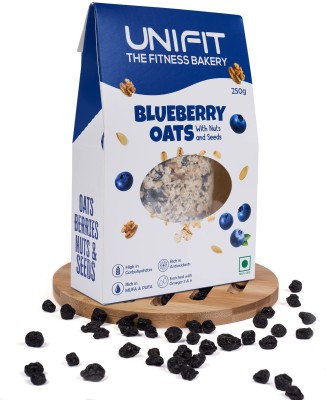 Unifit Blueberry Oats | Blueberry Oats With Nuts & Seeds | High In Carbohydrates | Healthy Snack | Rich in Antioxidants | Enriched With OMEGA-3 & OMEGA-6 | Rich in MUFA & PUFA | Pack of 250gm Box(250 g)