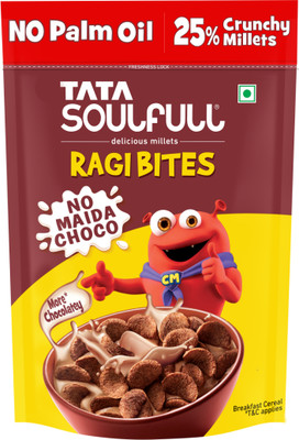 Tata Soulfull Ragi Bites No Maida Choco, 7 Grains, Rich in Calcium & Protein, Breakfast Cereal Pouch(375 g)