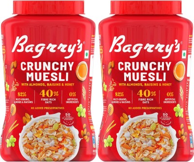 Bagrry's Crunchy Muesli 1000 GM Jar Pack of 2 Plastic Bottle(2 x 1 kg)