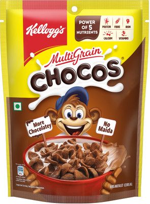 Kellogg's Multigrain Chocos| Multigrain Energy, More Chocolatey | Kids Breakfast cereal Pouch(250 g)