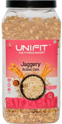 Unifit Delicious Jaggery Rolled Oats with High Fiber Protein Rich Wholegrain | Plastic Bottle(1 kg)