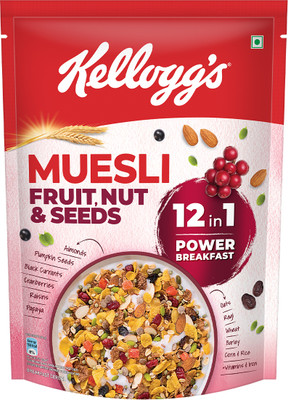 Kellogg's Fruit Nut & Seeds, 12-in-1 Power Breakfast, IndiaNo.1 Muesli Cereal Box(500 g)