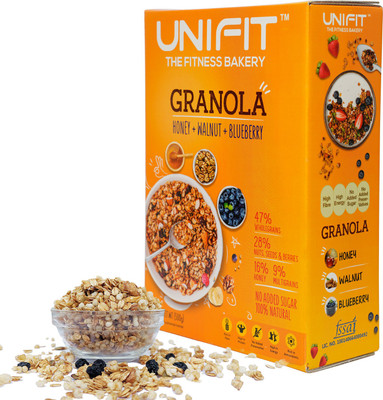 Unifit Crunchy Granola Healthy Cereal with Honey, Walnut & Blueberry Box(500 g)