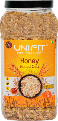 Unifit Honey Oats Healthy Breakfast High Fiber & Rich Source of Protein Plastic Bottle(1 kg)