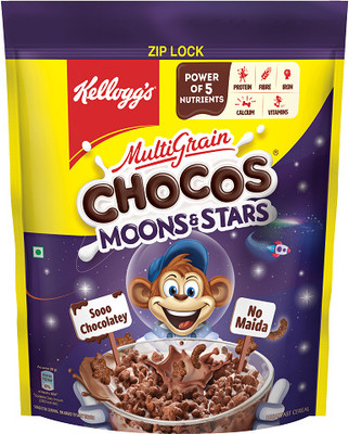 Kellogg's Multigrain Chocos Moons & Stars | High Calcium, Protein, Fibre | Kids Breakfast Pouch(1150 g)