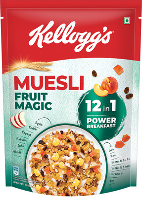 Kellogg's Fruit Magic, 12-in-1 Power Breakfast, IndiaNo.1 Muesli Cereal Pouch(500 g)