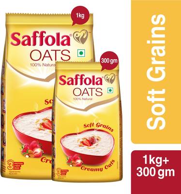 Saffola Oats, Rolled Oats, 100% natural