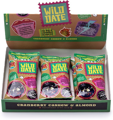 wild date Snack Bar - Cranberry Cashew & Almond Pouch(6 x 40 g)