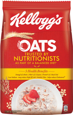 Kellogg's Rolled Oats Trusted by Nutritionists, High in Protein & Fibre, Breakfast Oats Pouch(900 g)