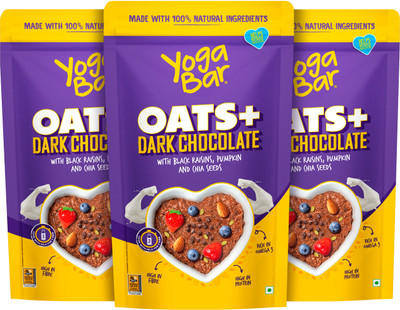 Yogabar High Protein Dark Chocolate Oatmeal 400g Pack Of 3 Pouch  (3 X 0.4 Kg) For Rs. 333 @ 51 %