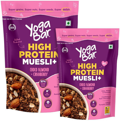 Yogabar Muesli Choco Almond Cranberry 850g with Free 350g Pouch Pouch(1050 g)