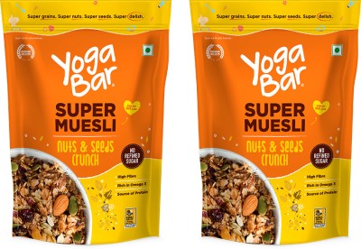 Yogabar by Yogabar Nut and seeds Muesli, Wholegrain Breakfast, High Fiber Pack of 2 Pouch(2 x 700 g)