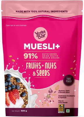 Yogabar Fruit + Nuts & Seeds Muesli, Super Save Pack, Wholegrain Breakfast, High Fiber Pouch(500 g)