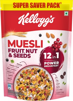 Kellogg's Fruit Nut & Seeds, 12-in-1 Power Breakfast, IndiaNo.1 Muesli Cereal Pouch(750 g)