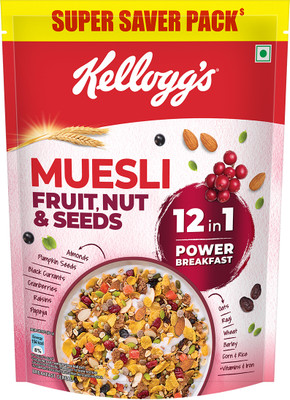 Kellogg's Fruit Nut & Seeds, 12-in-1 Power Breakfast, IndiaNo.1 Muesli Cereal Pouch(750 g)