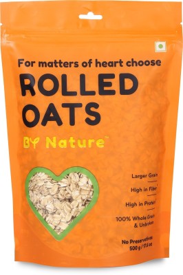 By Nature Rolled Oats 500g, High in fiber, Delicious breakfast, Protein breakfast Pouch(500 g)