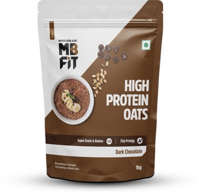 MUSCLEBLAZE High Protein Oats, Gluten Free, Dark Chocolate Pouch(1 kg)