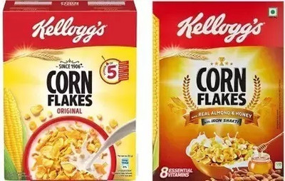 Kellogg's by Kellogg's CORN FLAKES 250g & REAL ALMONDS N HONEY 300g Box(2 x 137.5 g)
