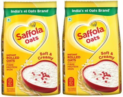 Saffola Oats, Instant Rolled Oats, Soft & Creamy Oats, Power of Protein, Iron & Fibre Pouch(2 kg)