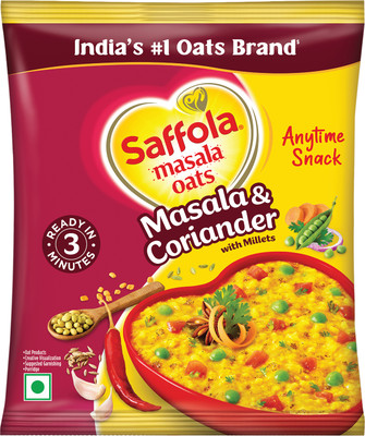 Saffola Masala Oats, Tasty Evening Snack, Healthy Snack, Masala & Coriander Pouch(38 g)