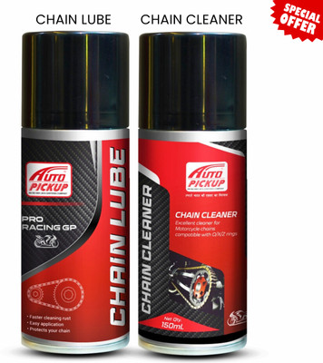 AUTO PICKUP Primum Quality Chain Lube and Motorcycle Chain Cleaner Set Of 2 {150 ml} Engine Cleaner(300 ml)