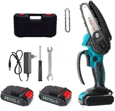 LUCK INTERNATIONAL mini cordless chain saw 26v Rechargeable battery operated ,6 inc guide bar Tree Trimming & Branch Pruning Wood Cutting Cordless Chainsaw