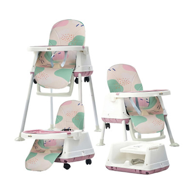 Golden Bee Deluxe 4 in 1 Baby High Chair,Feeding Seat,Tray, Wheels,Cushion Seat,6-36 months(Multicolor)
