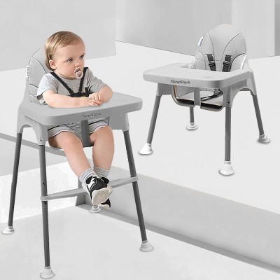 TONY STARK 2-in-1 Baby Feeding High Chair with Removable Food Tray, Seat Cushion & Footrest(Baby Dining Chair, Grey)