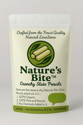 Nature's Bite Slate Pencils 300 gms (Thin/Patli) For writing, Some may use it for Eating Purpose Limestone(300 ml)