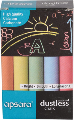 APSARA Assorted Colour Chalk Assorted Colour Chalk Assoreted Dustless Chalk(10 Sticks)