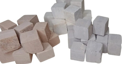 subhsavitri enterprises subhsavitri 1kg red and white slate cube shale stone earthy slate pencil billiards chalk(1000 ml)