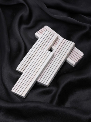 Brighty 1400gms white natural earthy slate grooved chips made from stone billards chalk box(23 Sticks)