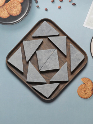 Brighty black natural earthy mini slate triangle made natural shale stone 250gms billards chalk box(5 Sticks)