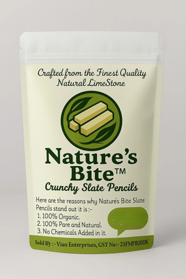 Naturesbite Nature's Bite Slate Pencils 500 gms For writing, Some may use it for Eating Purpose Limestone(150 Sticks)