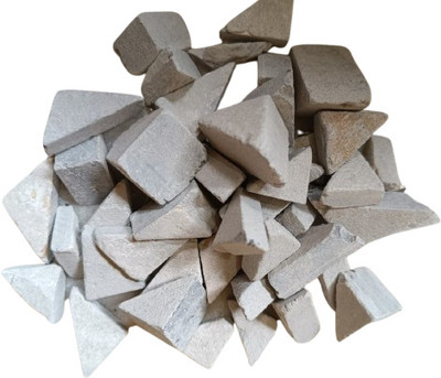 subhsavitri enterprises subhsavitri 1kg white tiny triangle shale stone slate pencil earthy billiards chalk(800 ml)