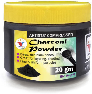ANVIS Powdered Charcoal Artist Black Charcoal Powder (20 Grams) for Sketching/Drawing Stick(Pack of 1)