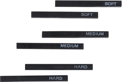 ArtRight Compressed Charcoal 2 hard, 2 medium, 2 soft levels of texture for light to dark gradients. Stick(Pack of 6)